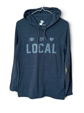 Anvil Gray ‘LOCAL’ Graphic Lightweight Tee Hoodie Top